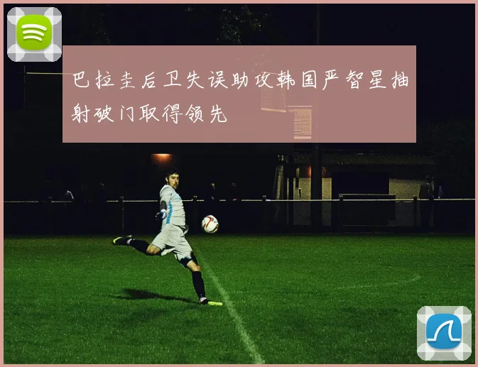 巴拉圭后卫失误助攻韩国严智星抽射破门取得领先